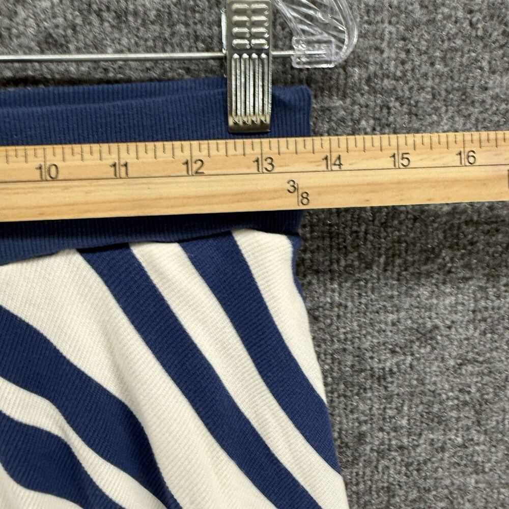 Bordeaux Skirt Small Blue‎ Striped Pull On Hi Low Casual Coastal Comfy Boho 90s - Picture 8 of 9